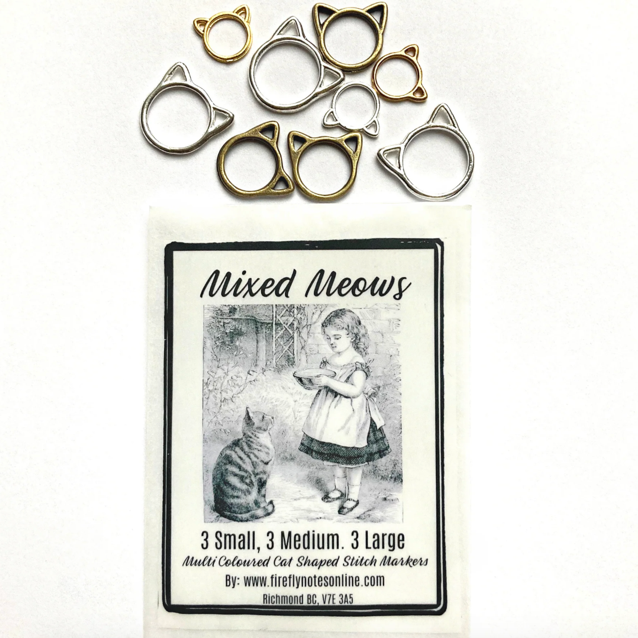 FireFly Notes - Mixed Meows Stitch Markers
