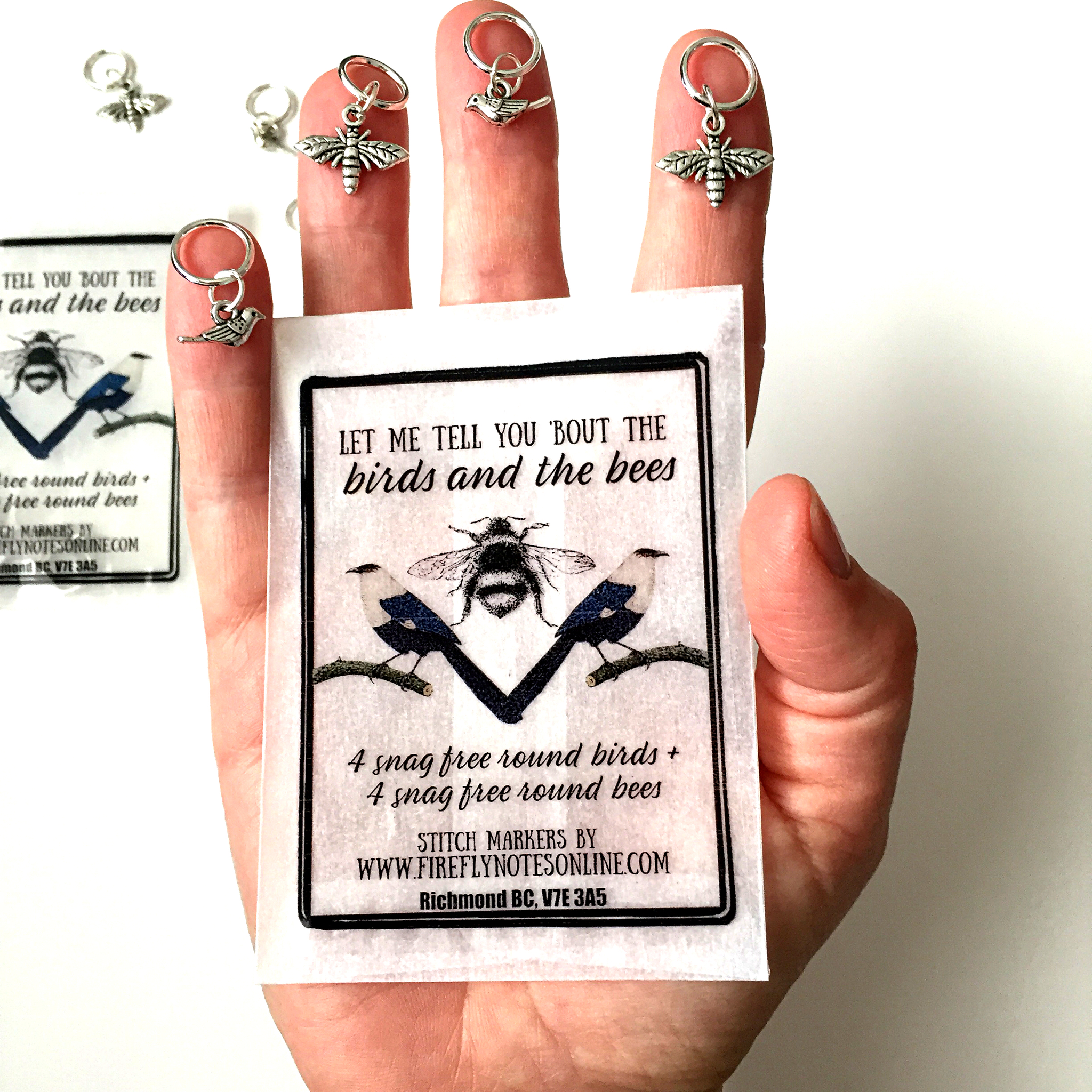 FireFly Notes - Birds + Bees Stitch Marker Pack