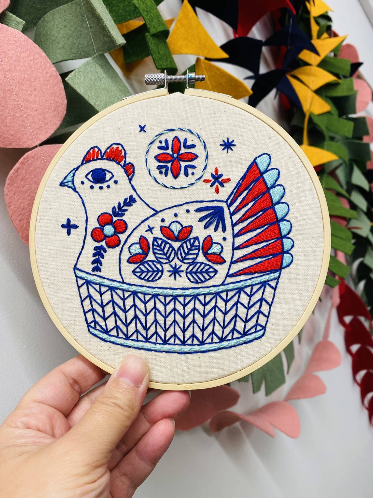 French Hen Complete Embroidery Kit