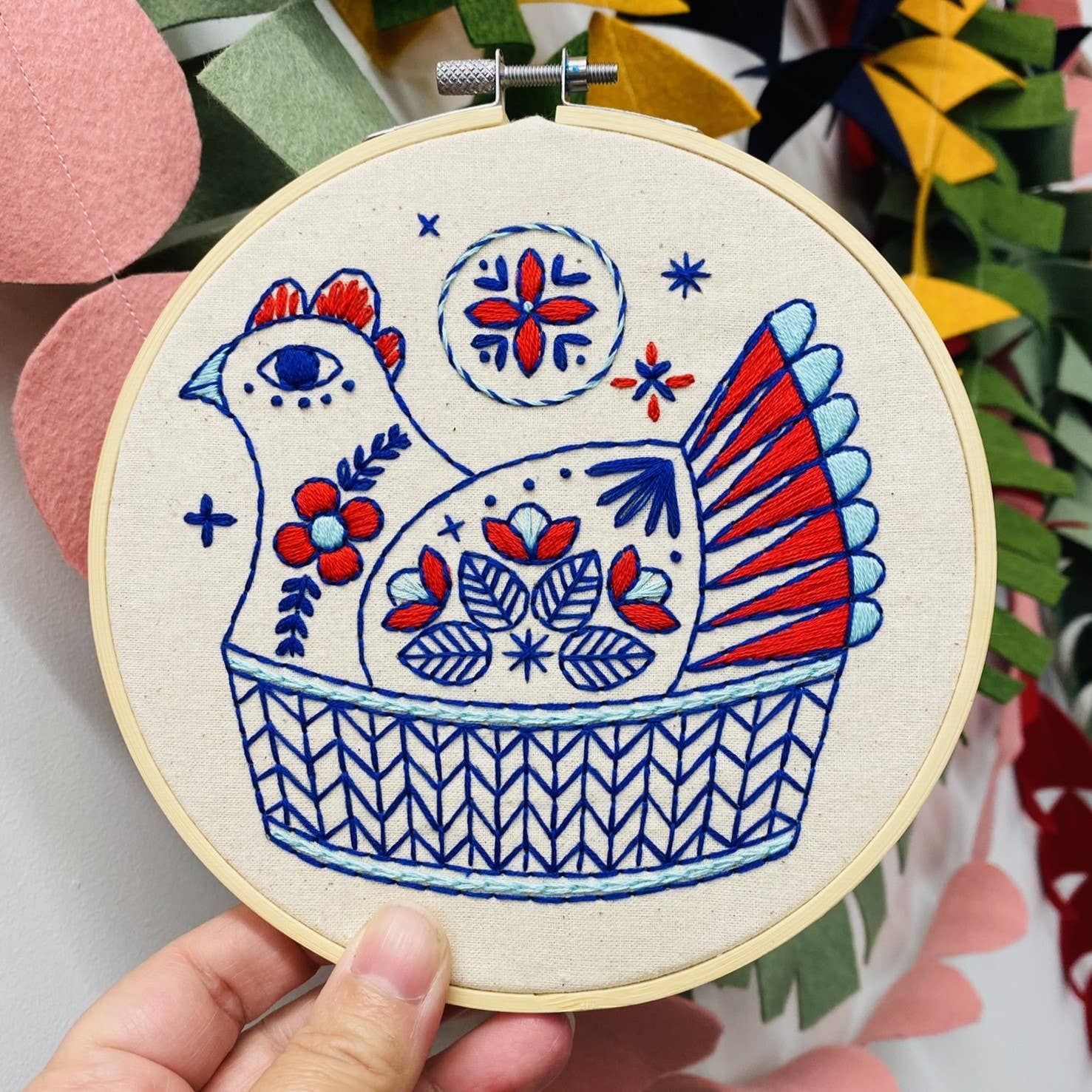 French Hen Complete Embroidery Kit