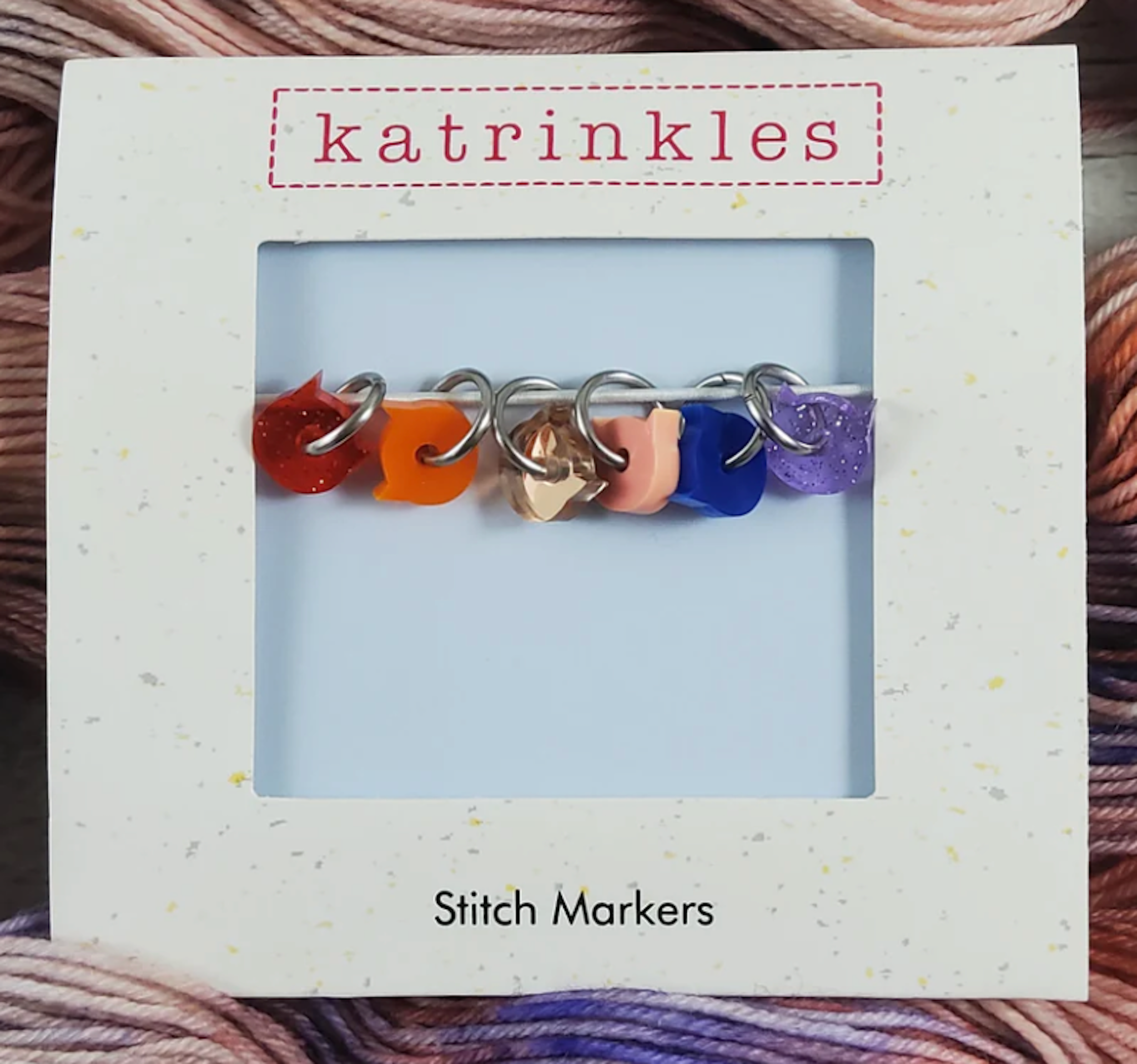 Tiny Cats Stitch Markers - Katrinkles