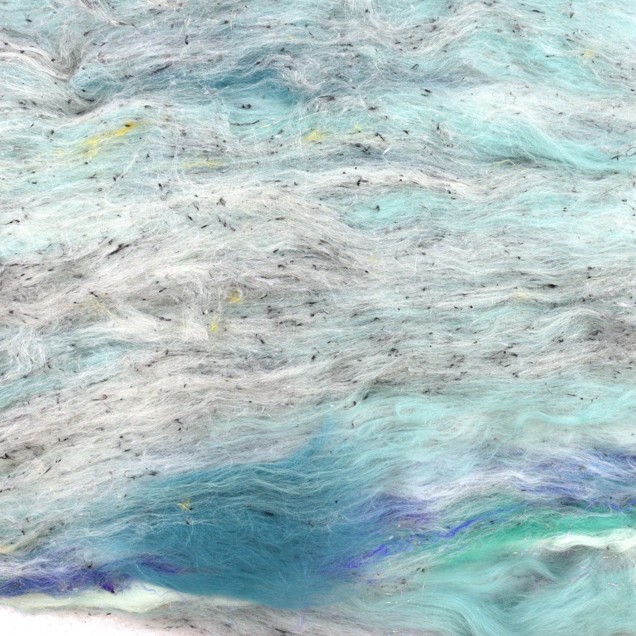 Drum Carded Art Yarn Batt - Blue Tweed